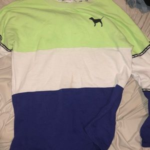 VS Pink color block long sleeve